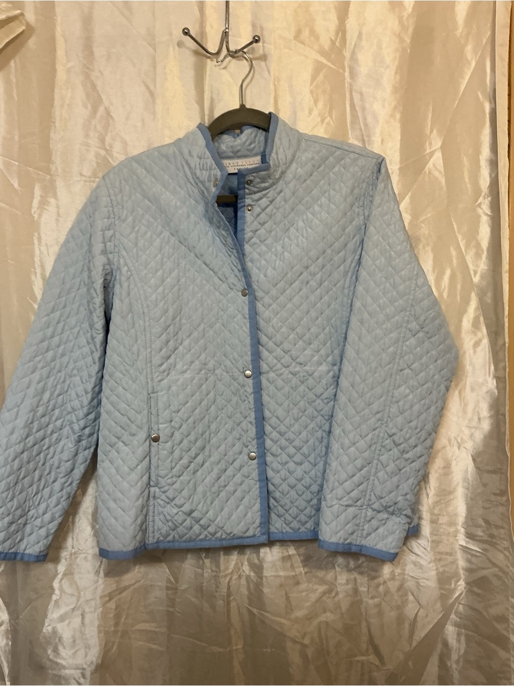 Liz Claiborne Light Blue Quilted Snap-Front Jacket